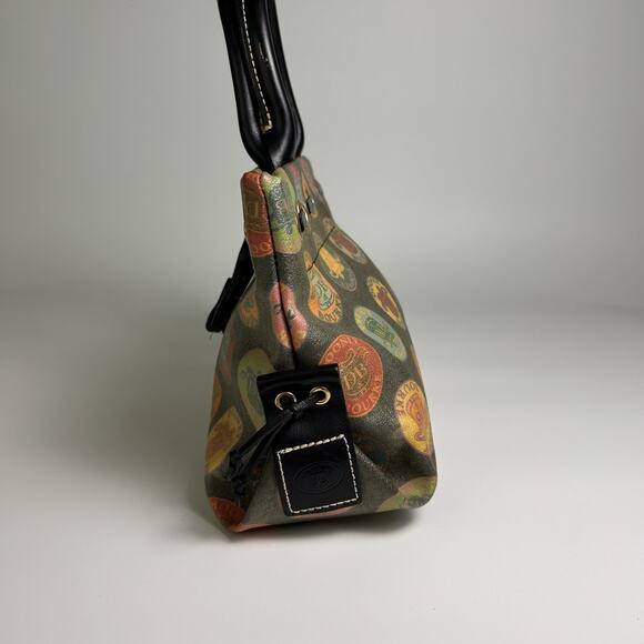 Dooney and Bourke Mini Bag Italian Leather Coated Cotton Colorful All Over Logo - Picture 3 of 11